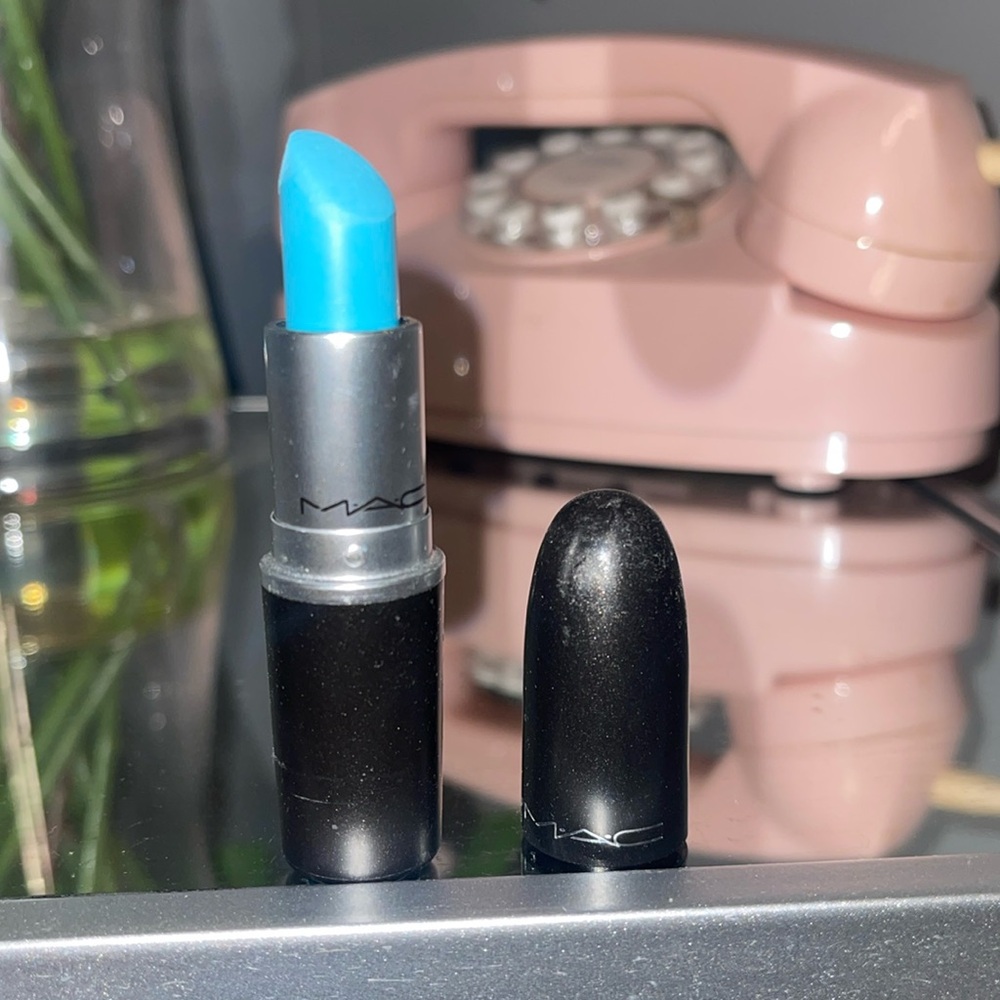 Matt cosmetics, rare blue lipstick in shade instant icon